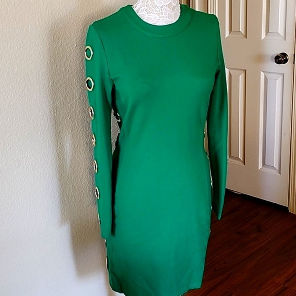 Karen Millen Green Long Sleeve Dress